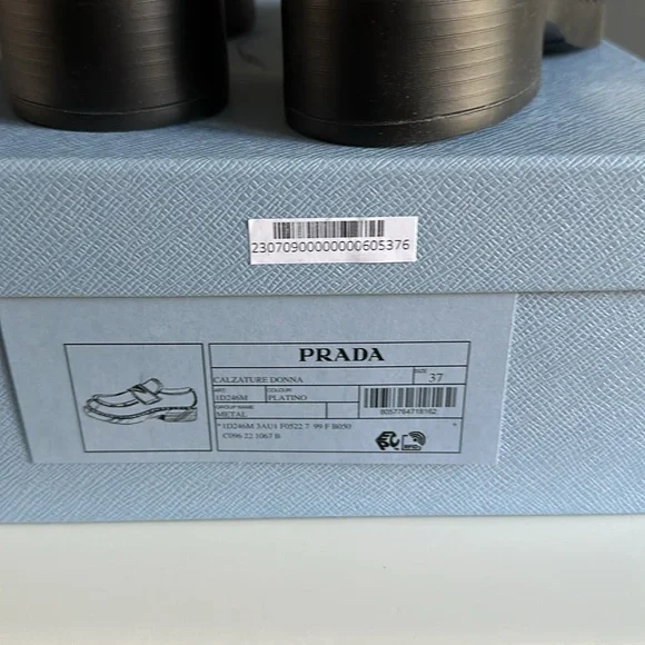 BRAND NEW never worn gold Prada loafers size 37! - Picture 7 of 7